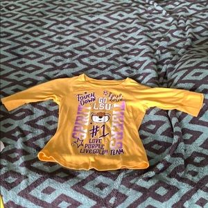 5th & ocean girls LSU size 8 3/4 sleeve shirt